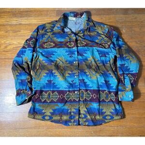 Vintage Women's Cabela's‎ Aztec Style Button Up XL